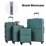 Tripcomp 7-Piece Hardside Luggage Set with TSA Lock Lightweight ABS Suitcase (16/20/24/28 Inch) with 360° Silent Spinner Wheels, Duffel Bag and 2 Packing Cubes (Green)