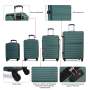 Tripcomp 7-Piece Hardside Luggage Set with TSA Lock Lightweight ABS Suitcase (16/20/24/28 Inch) with 360° Silent Spinner Wheels, Duffel Bag and 2 Packing Cubes (Green)