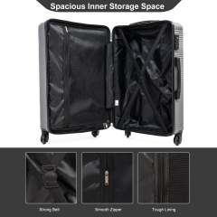 Tripcomp 7-Piece Hardside Luggage Set with TSA Lock Lightweight ABS Suitcase (16/20/24/28 Inch) with 360° Silent Spinner Wheels, Duffel Bag and 2 Packing Cubes (Grey)