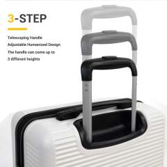 Tripcomp 7-teiliges Hartschalen-Gepäckset mit TSA-Schloss, leichter ABS-Koffer (16/20/24/28 Zoll) mit 360°-Silent-Spinner-Rollen, Reisetasche und 2 Packwürfeln (weiß)