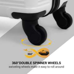 Tripcomp 7-Piece Hardside Luggage Set with TSA Lock Lightweight ABS Suitcase (16/20/24/28 Inch) with 360° Silent Spinner Wheels, Duffel Bag and 2 Packing Cubes (White)