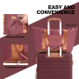 Carry on Luggage Set 3 Piece hardshell TSA Lock Spinner Wheels Suitcase with Travel Bag and Neck Pillow.(Wine Red)