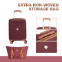 Carry on Luggage Set 3 Piece hardshell TSA Lock Spinner Wheels Suitcase with Travel Bag and Neck Pillow.(Wine Red)