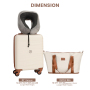 Carry on Luggage Set 3 Piece hardshell TSA Lock Spinner Wheels Suitcase with Travel Bag and Neck Pillow.(White)