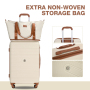 Carry on Luggage Set 3 Piece hardshell TSA Lock Spinner Wheels Suitcase with Travel Bag and Neck Pillow.(White)