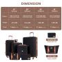 Travelhouse 6 Piece Hardshell Luggage Set Hardside Lightweight Suitcase with TSA Lock Spinner Wheels.(Black)