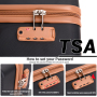 Travelhouse 6 Piece Hardshell Luggage Set Hardside Lightweight Suitcase with TSA Lock Spinner Wheels.(Black)