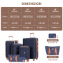 Travelhouse 6 Piece Hardshell Luggage Set Hardside Lightweight Suitcase with TSA Lock Spinner Wheels.(Blue)