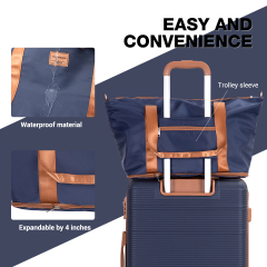 Travelhouse 6 Piece Hardshell Luggage Set Hardside Lightweight Suitcase with TSA Lock Spinner Wheels.(Blue)