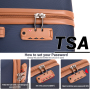 Travelhouse 6 Piece Hardshell Luggage Set Hardside Lightweight Suitcase with TSA Lock Spinner Wheels.(Blue)