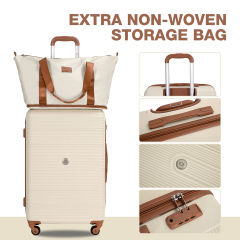 Travelhouse 6 Piece Hardshell Luggage Set Hardside Lightweight Suitcase with TSA Lock Spinner Wheels.(White)