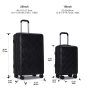 Amalodie 2 piecec Hardside Spinner Luggage Sets(18"&26") with 3PC Organizer Bags,Black