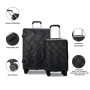 Amalodie 2 piecec Hardside Spinner Luggage Sets(18"&26") with 3PC Organizer Bags,Black