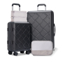 Amalodie 2 piecec Hardside Spinner Luggage Sets(18"&26") with 3PC Organizer Bags, Dark Gray