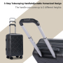 Amalodie 2 piecec Hardside Spinner Luggage Sets(18"&26") with 3PC Organizer Bags, Dark Gray