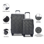 Amalodie 2 piecec Hardside Spinner Luggage Sets(18"&26") with 3PC Organizer Bags, Dark Gray