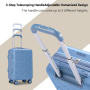 Amalodie 2 piecec Hardside Spinner Luggage Sets(18"&26") with 3PC Organizer Bags,Light Blue