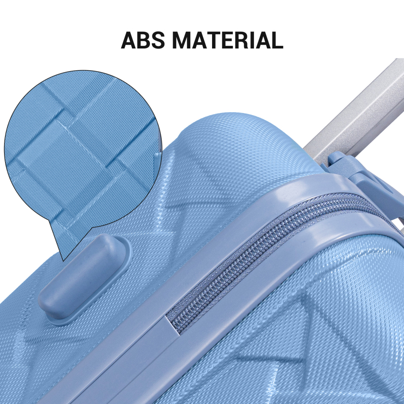 Amalodie 2 piecec Hardside Spinner Luggage Sets(18"&26") with 3PC Organizer Bags,Light Blue