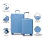 Amalodie 2 piecec Hardside Spinner Luggage Sets(18"&26") with 3PC Organizer Bags,Light Blue