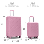 Amalodie 2 piecec Hardside Spinner Luggage Sets(18"&26") with 3PC Organizer Bags,Pink