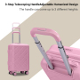 Amalodie 2 piecec Hardside Spinner Luggage Sets(18"&26") with 3PC Organizer Bags,Pink