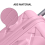 Amalodie 2 piecec Hardside Spinner Luggage Sets(18"&26") with 3PC Organizer Bags,Pink
