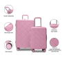 Amalodie 2 piecec Hardside Spinner Luggage Sets(18"&26") with 3PC Organizer Bags,Pink