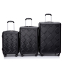 Amalodie 3 Piece Luggage Sets Hardside Lightweight Durable Spinner Wheels Suitcase,Black