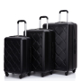 Amalodie 3 Piece Luggage Sets Hardside Lightweight Durable Spinner Wheels Suitcase,Black