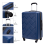 Amalodie 3 Piece Luggage Sets Hardside Lightweight Durable Spinner Wheels Suitcase,Dark Blue