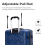 Amalodie 3 Piece Luggage Sets Hardside Lightweight Durable Spinner Wheels Suitcase,Dark Blue