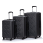 Amalodie 3 Piece Luggage Sets Hardside Lightweight Durable Spinner Wheels Suitcase,Dark Gray