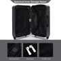 Amalodie 3 Piece Luggage Sets Hardside Lightweight Durable Spinner Wheels Suitcase,Dark Gray
