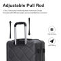 Amalodie 3 Piece Luggage Sets Hardside Lightweight Durable Spinner Wheels Suitcase,Dark Gray