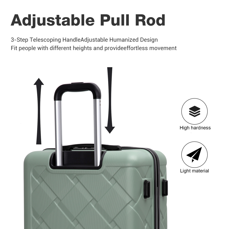 Amalodie 3 Piece Luggage Sets Hardside Lightweight Durable Spinner Wheels Suitcase,Green