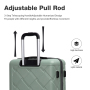 Amalodie 3 Piece Luggage Sets Hardside Lightweight Durable Spinner Wheels Suitcase,Green