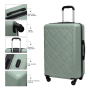 Amalodie 3 Piece Luggage Sets Hardside Lightweight Durable Spinner Wheels Suitcase,Green