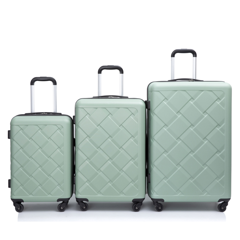 Amalodie 3 Piece Luggage Sets Hardside Lightweight Durable Spinner Wheels Suitcase,Green