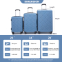 Amalodie 3 Piece Luggage Sets Hardside Lightweight Durable Spinner Wheels Suitcase,Light Blue