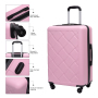 Amalodie 3 Piece Luggage Sets Hardside Lightweight Durable Spinner Wheels Suitcase,Pink