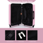 Amalodie 3 Piece Luggage Sets Hardside Lightweight Durable Spinner Wheels Suitcase,Pink
