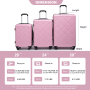 Amalodie 3 Piece Luggage Sets Hardside Lightweight Durable Spinner Wheels Suitcase,Pink