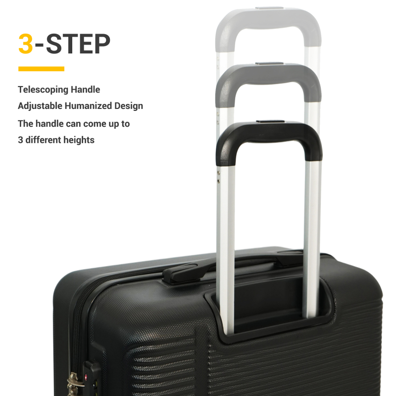 트래블하우스 3피스 하드케이스 여행가방 세트, 경량 캐리어 (TSA 잠금장치 및 스피너 휠 포함, 20인치/24인치/28인치, 블랙)