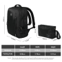 Travelhouse Travel Backpack for Men & Women Hiking Outdoor Carry On with Packing Cubes（Black）