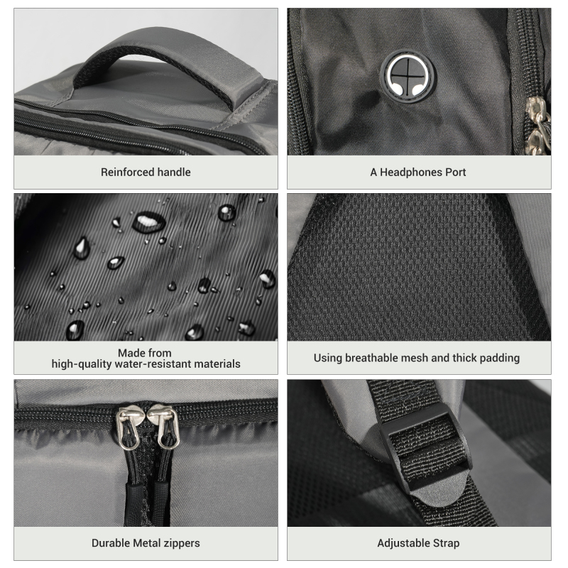 Travelhouse Travel Backpack for Men & Women Hiking Outdoor Carry On with Packing Cubes（Gray）