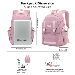 17" Travel Backpack Carry On Laptop Backpack Overnight Bag Weekender Bag Casual Daypack for Women Men College