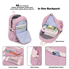 17" Travel Backpack Carry On Laptop Backpack Overnight Bag Weekender Bag Casual Daypack for Women Men College