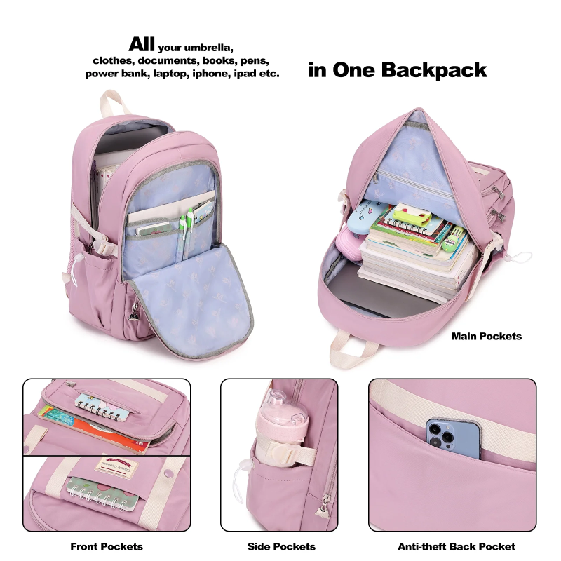17" Travel Backpack Carry On Laptop Backpack Overnight Bag Weekender Bag Casual Daypack for Women Men College