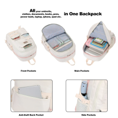 17" Travel Backpack Carry On Laptop Backpack Overnight Bag Weekender Bag Casual Daypack for Women Men College