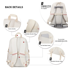 17" Travel Backpack Carry On Laptop Backpack Overnight Bag Weekender Bag Casual Daypack for Women Men College